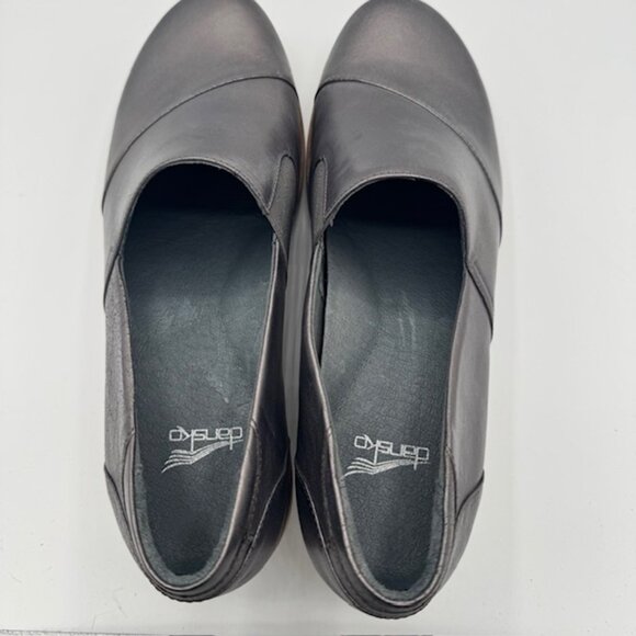 Dansko Women's Julia Slip On Wedge Loafer Metallic Pewter Size 40 - Picture 5 of 7